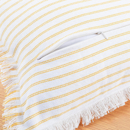 PANOD Decorative Boho Long Lumbar Pillow Cover 12x24,Super Soft Cotton Modern Long Rectangle Pillow Cover Pillow Case for Bed Sofa Couch Farmhouse Livingroom,Yellow