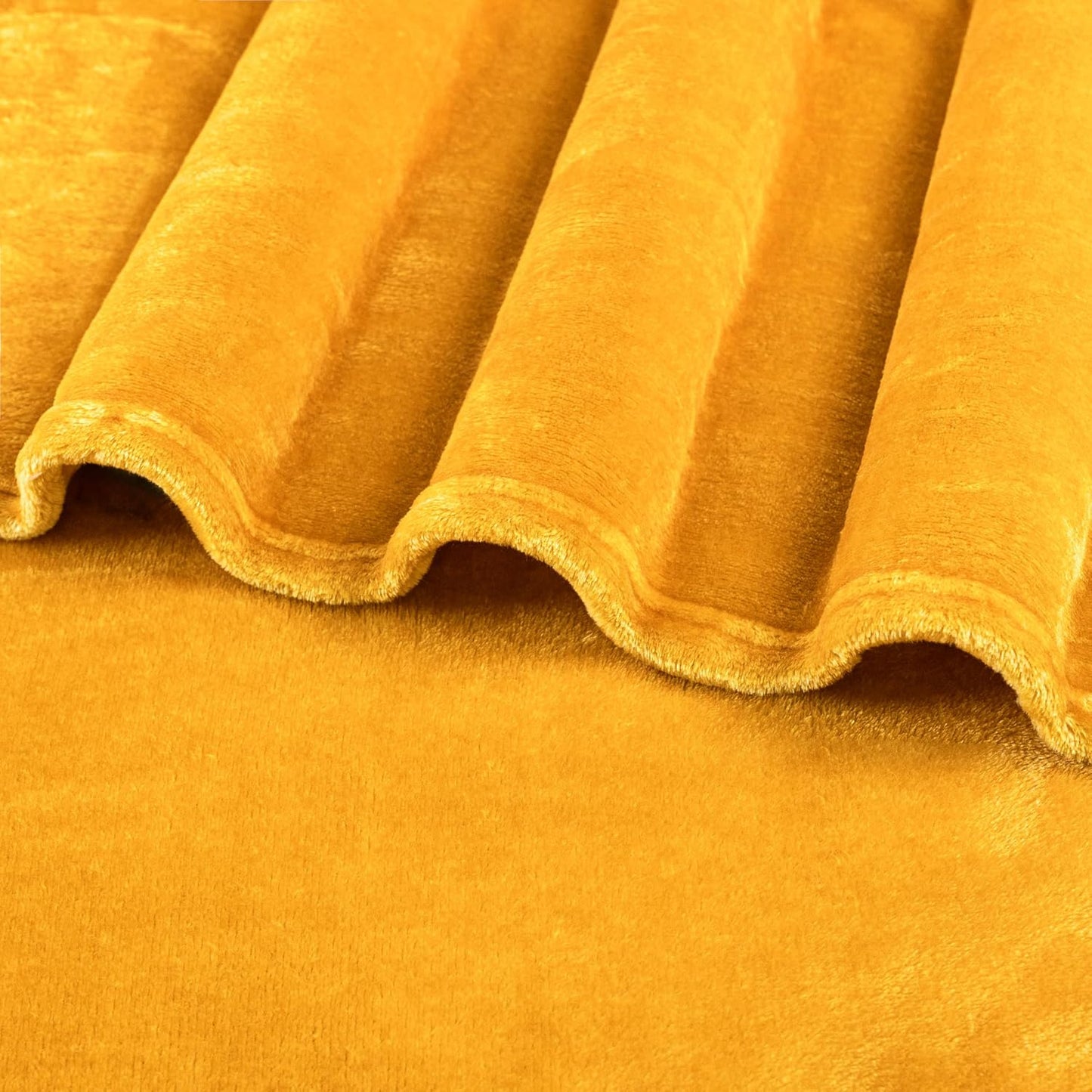 PAVILIA Mustard Yellow Fleece Throw Blanket for Couch, Gold Soft Fuzzy Flannel Throw for Sofa, Luxury Plush Microfiber Bed Blanket, Cozy Home Decorative Velvet Gift Blanket, 50x60