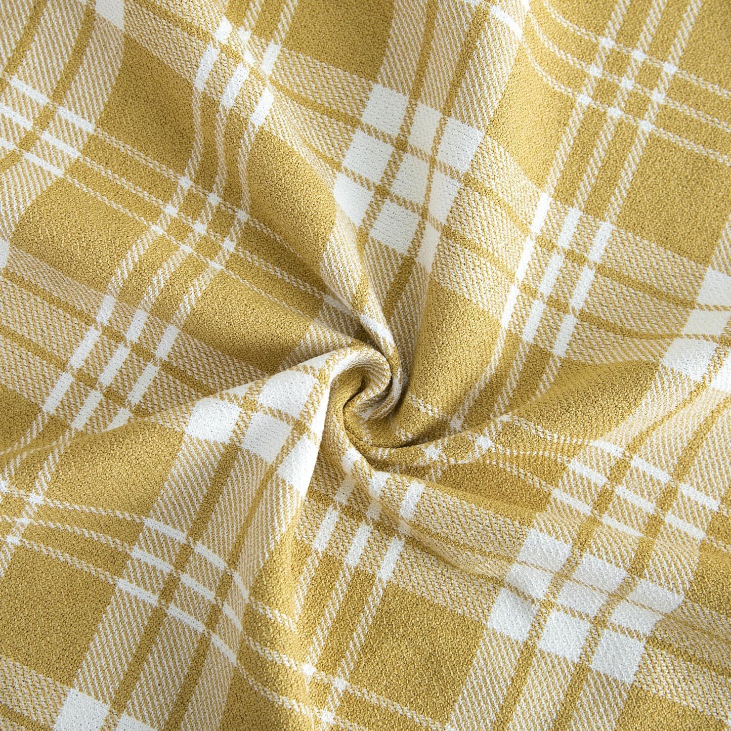 VOGOL Yellow Buffalo Check Kitchen Valances for Windows, 52 x 18, 1 Panel | Classic Checked Pattern, Cheerful Kitchen Accent, Rod Pocket Top, for Cafe or Bathroom Windows