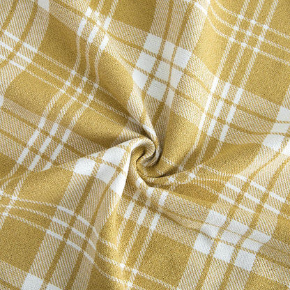 VOGOL Yellow Buffalo Check Kitchen Valances for Windows, 52 x 18, 1 Panel | Classic Checked Pattern, Cheerful Kitchen Accent, Rod Pocket Top, for Cafe or Bathroom Windows