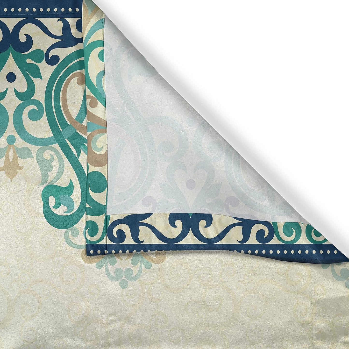 Ambesonne Damask Kitchen Curtains, Ornamental Lace Like Border Victorian Style Pattern Design Illustration, Window Drapes 2 Panel Set for Kitchen Cafe Decor, 55" X 39", Yellow Jade