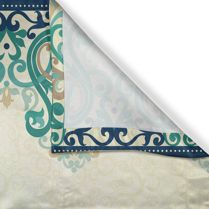 Ambesonne Damask Kitchen Curtains, Ornamental Lace Like Border Victorian Style Pattern Design Illustration, Window Drapes 2 Panel Set for Kitchen Cafe Decor, 55" X 39", Yellow Jade