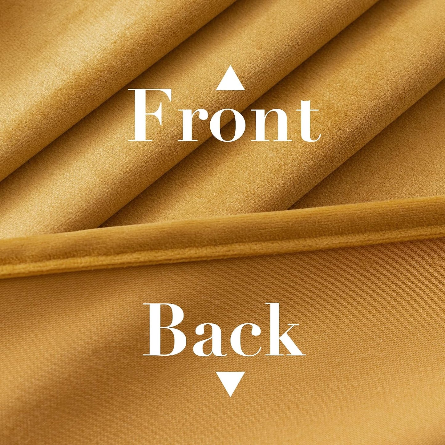 H.VERSAILTEX Velvet Curtains for Living Room 63 Inch Length 2 Panels Thermal Insulated Window Curtains for Bedroom Dining Room Privacy Room Darkening Grommet Drapes, W52 x L63 Inches, Mustard Yellow