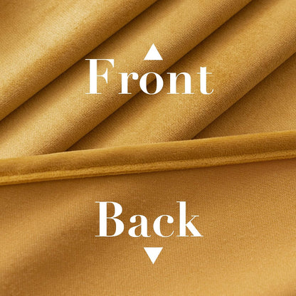 H.VERSAILTEX Velvet Curtains for Living Room 63 Inch Length 2 Panels Thermal Insulated Window Curtains for Bedroom Dining Room Privacy Room Darkening Grommet Drapes, W52 x L63 Inches, Mustard Yellow