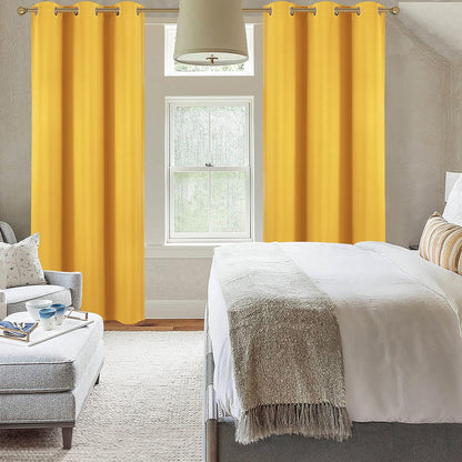 Diraysid Yellow Grommet Blackout Curtains for Bedroom Thermal Insulated Room Darkening Curtains Drapes, 42 x 84, 2 Panels