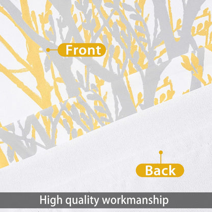 DriftAway Tree Branch Lined Valance Double Layer Blackout Thermal Insulated Abstract Ink Printing Window Curtain Valance Rod Pocket 52 Inch by 14 Inch Plus 2 Inch Header Yellow 1 Pack