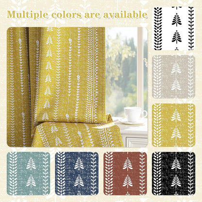 MEETSKY Yellow Blackout Curtains 84 inch Long - Printed Farmhouse Bohemian 95% Room Darkening Thermal Insulated Drapes for Bedroom Living Room, Back Tab, 50" Wide Each Panel, 2 Panels
