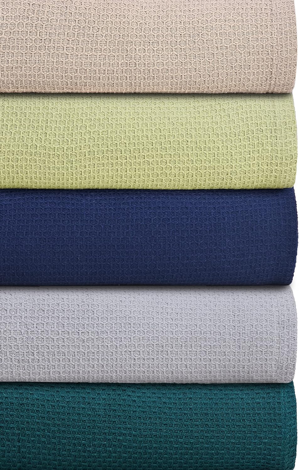 BOUTIQUO 100% Cotton Bed Blanket, Breathable Thermal Blanket Twin Size, Soft Honeycomb Waffle Blanket 60"x90", Cotton Bed Blanket, Perfect for Layering Any Bed for All Season, Mustard Yellow