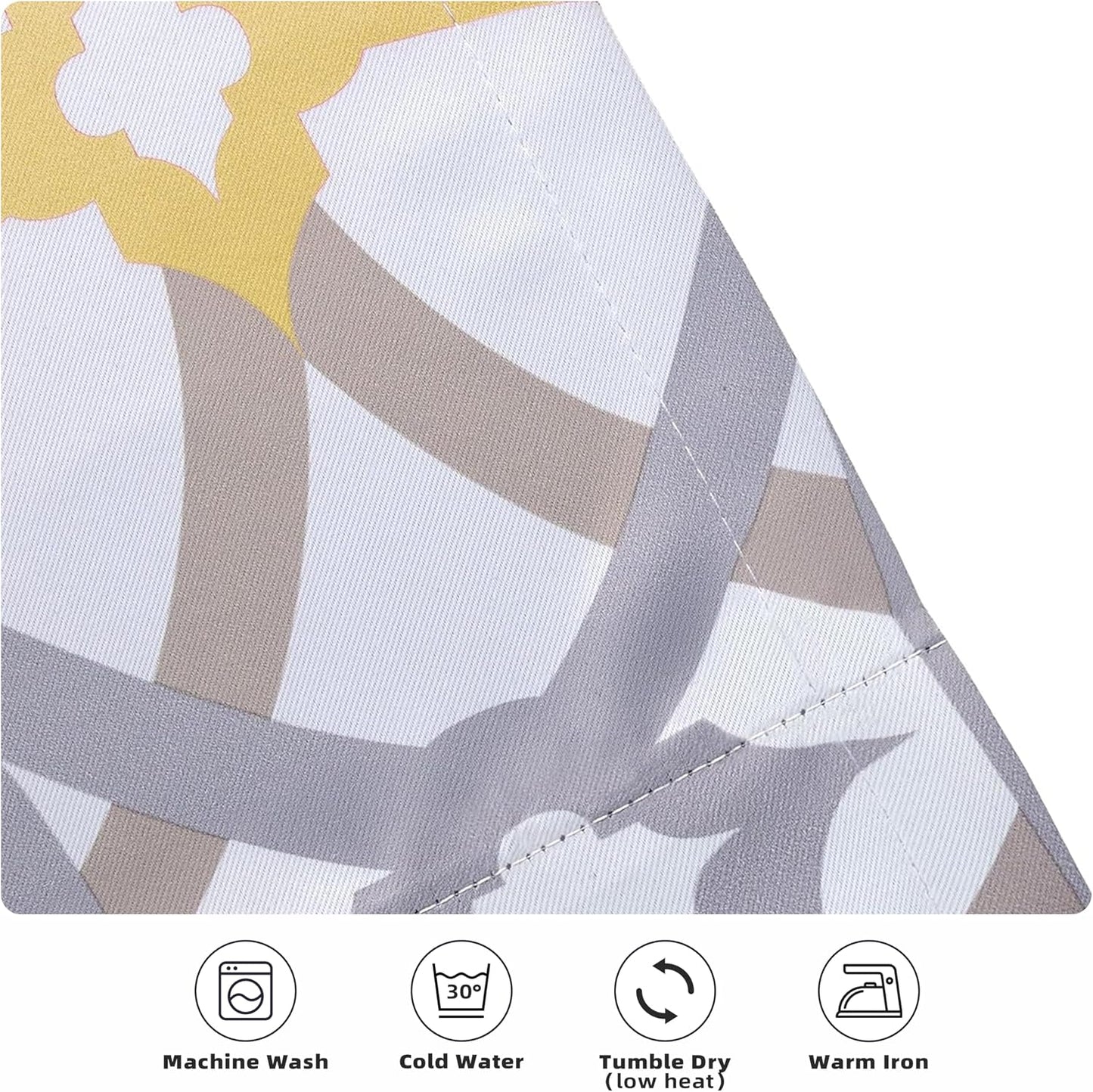 DriftAway Alexander Blackout Valances for Windows Thermal Insulated Kitchen Topper Geometric Moroccan Mid Century Pattern Match Thick Bathroom Curtain Valance Rod Pocket 52 Inch by 14 Inch Yellow/Gray