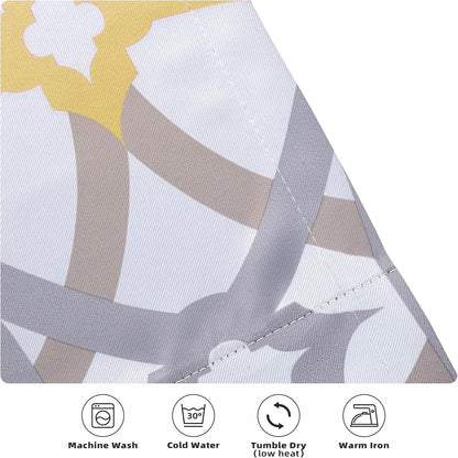 DriftAway Alexander Blackout Valances for Windows Thermal Insulated Kitchen Topper Geometric Moroccan Mid Century Pattern Match Thick Bathroom Curtain Valance Rod Pocket 52 Inch by 14 Inch Yellow/Gray