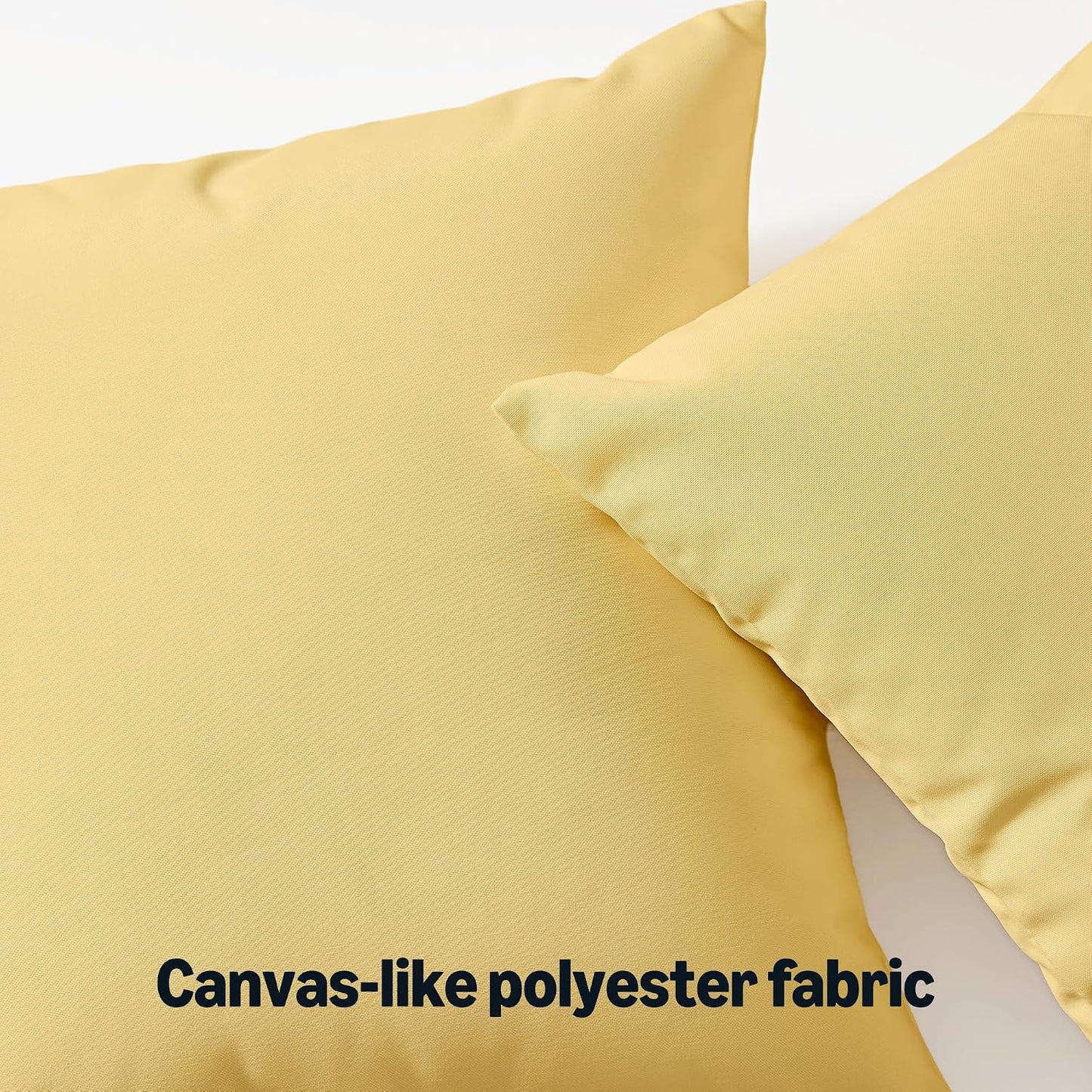 Amazon Basics 4-Piece Outdoor Decorative Throw Pillow Covers, Water Resistant All-Weather Pillow Protectors for The Garden, Patio, Balcony, Couch and Sofa, 18 x 18 Inches, Yellow