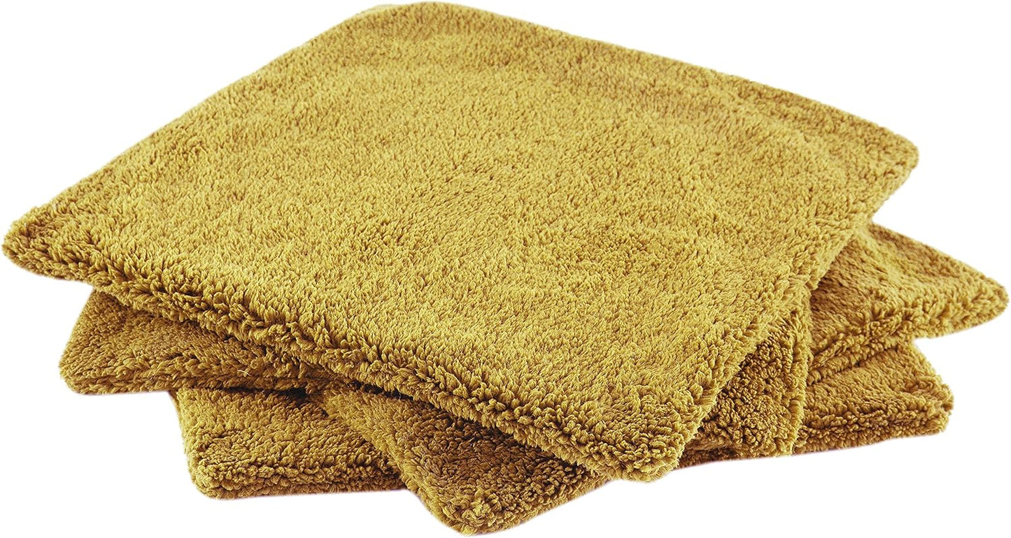 Home Soft Things Sherpa Pillow Shell 4 Piece Set, 20" x 20", Lemon Curry