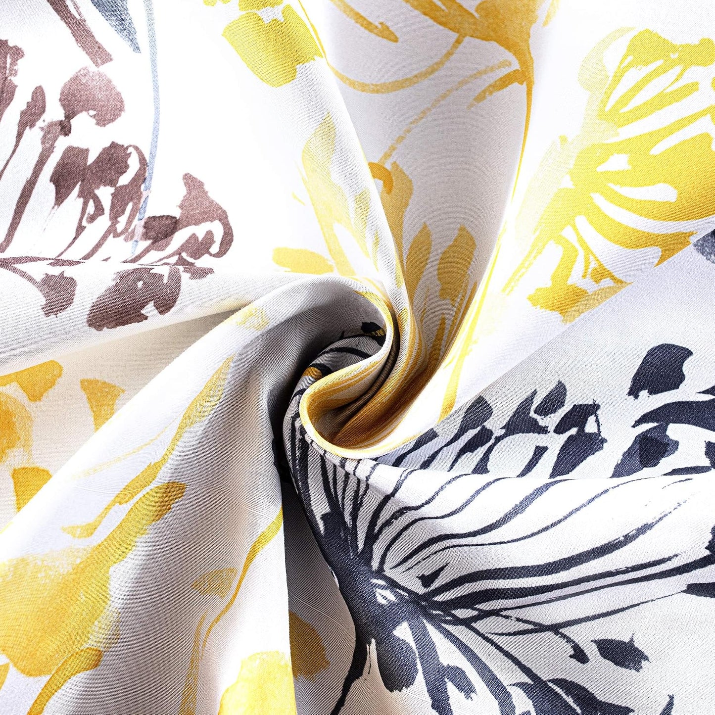 DriftAway Acacia Floral Blossom Watercolor Printed Room Darkening Thermal Insulated Window Curtain Valance Rod Pocket Single 52 Inch by 14 Inch Plus 2 Inch Header Yellow