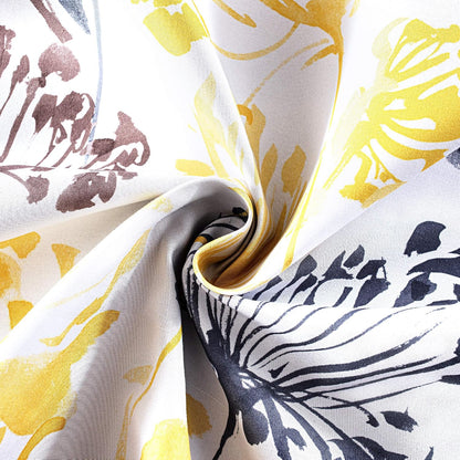 DriftAway Acacia Floral Blossom Watercolor Printed Room Darkening Thermal Insulated Window Curtain Valance Rod Pocket Single 52 Inch by 14 Inch Plus 2 Inch Header Yellow