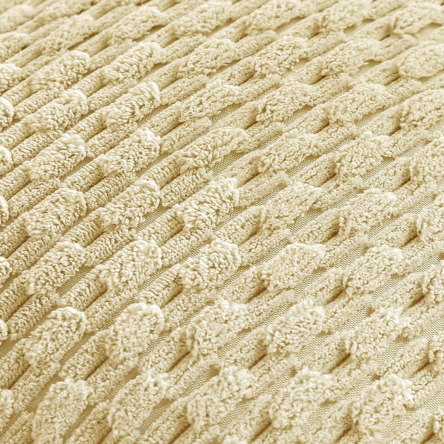 Set of 4 Pale Yellow Decorative Throw Pillow Covers 18x18 Inch Corduroy Pillow Covers for Bed Couch Sofa Living Room Soft Square Cushion Cases