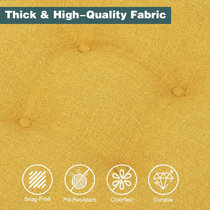 baibu Set of 6 Dining Chair Cushions, Dual-Layer Patent Design Memory Foam Kitchen Chair Cushions, Non-Slip Seat Pads with Ties, 16.5 x 16.5 x 3.5in, 6 Pack, Yellow