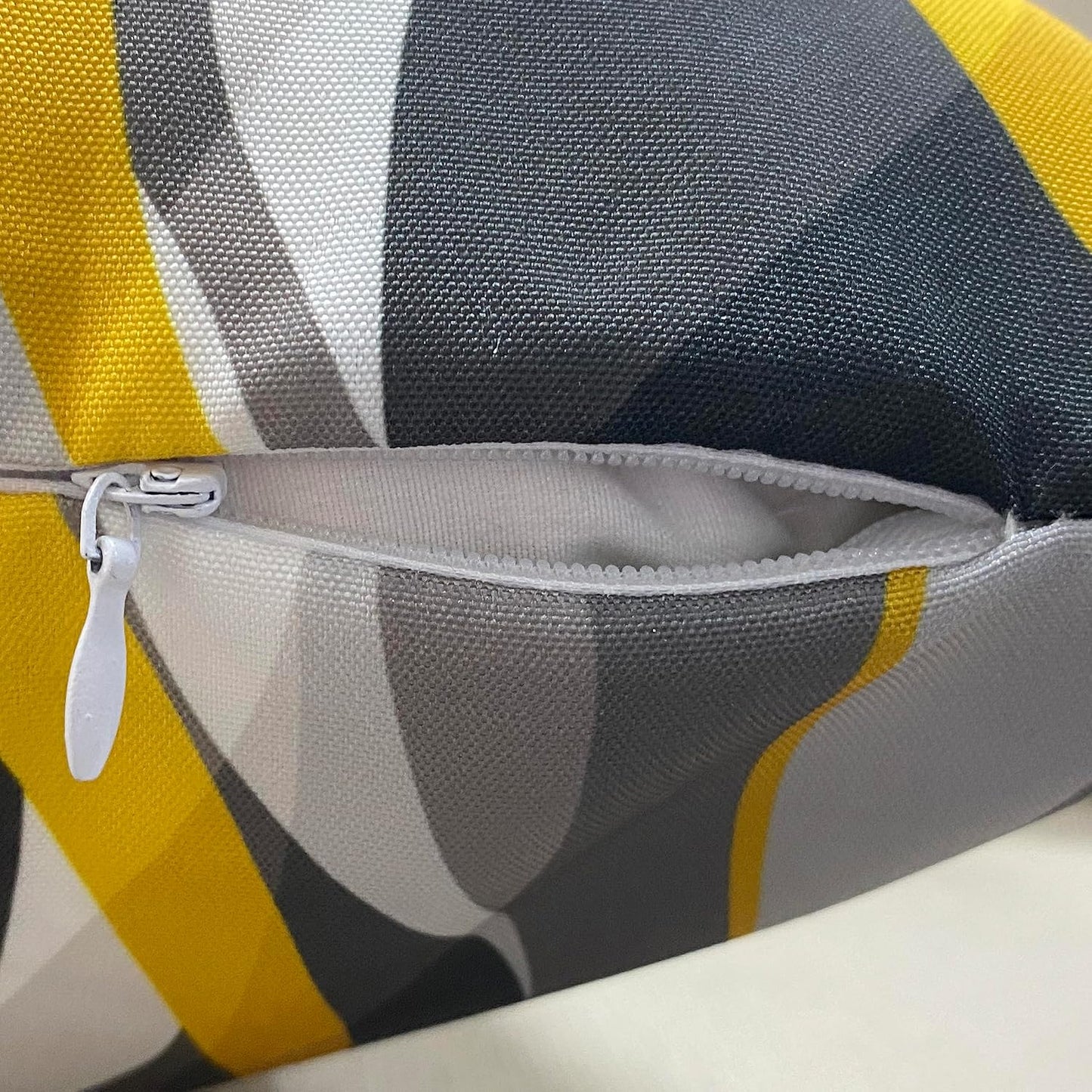 Black and Yellow Grey Throw Pillow Covers Set of 2 Modern Geometric Lines Cushion Covers for Living Room Sofa Accent Home Decor Abstract Art Decorative Pillowcases Outdoor Pillows Covers 18"x18" White