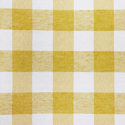 Woven Trends Farmhouse Curtains Kitchen Décor, Buffalo Plaid Valance, Classic Country Plaid Gingham Checkered Design, Farmhouse Décor, Window Curtain Treatments (Yellow, 24" Tier Pair)