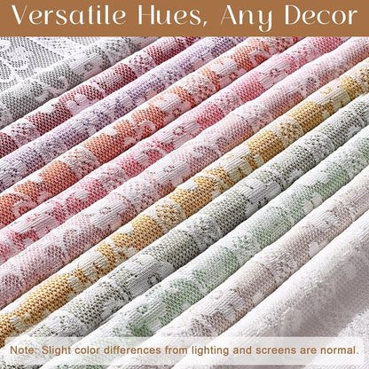 ASPMIZ Linen Curtains for Living Room Double Layer Curtains with Linen Lace, Mustard Yellow Bedroom Curtain Light Filtering, Rod Pocket Drapes 84 Inch Length 2 Panels Set with 2 Tiebacks, 52x84