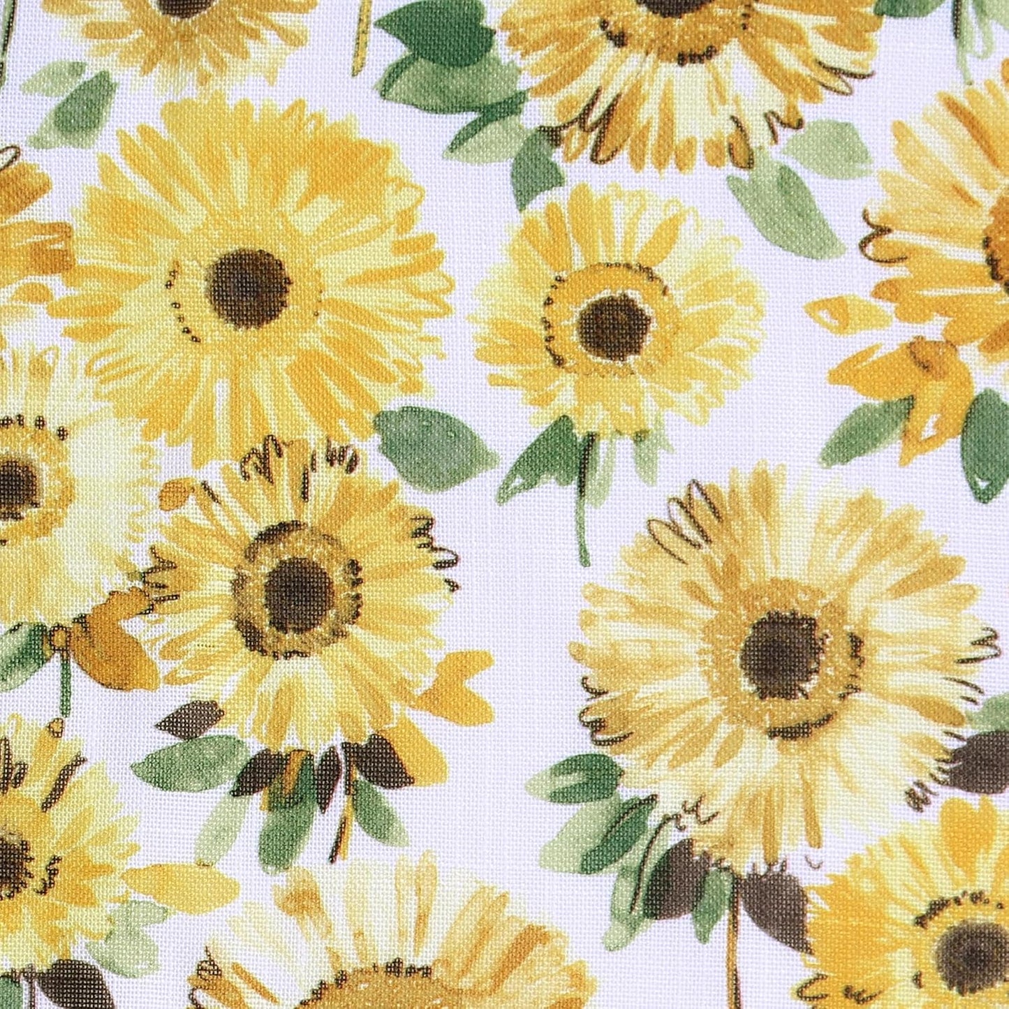 No. 918 Sunbeam Sunflower Print Semi-Sheer Rod Pocket Kitchen Curtain Valance and Tiers Set, 54" x 24", Yellow