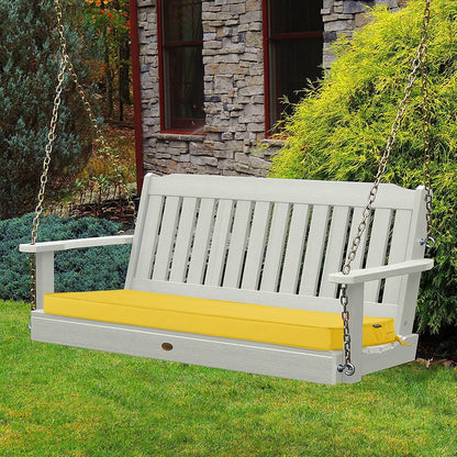Outdoor Bench Cushion 48 x 18 Inch Thick Waterproof Porch Swing Cushions with Tie Patio Furniture Chair Cushion Bench Pad Color Fastness Backyard Seat Pads, Yellow