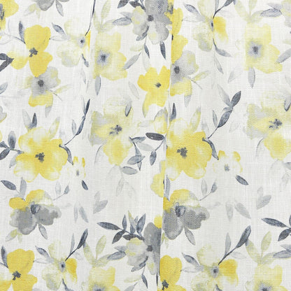 Nicole Miller NEW YORK Hattie Light Filtering, Semi Sheer Rod Pocket Curtain Panels, 54"x96", Yellow, Set of 2