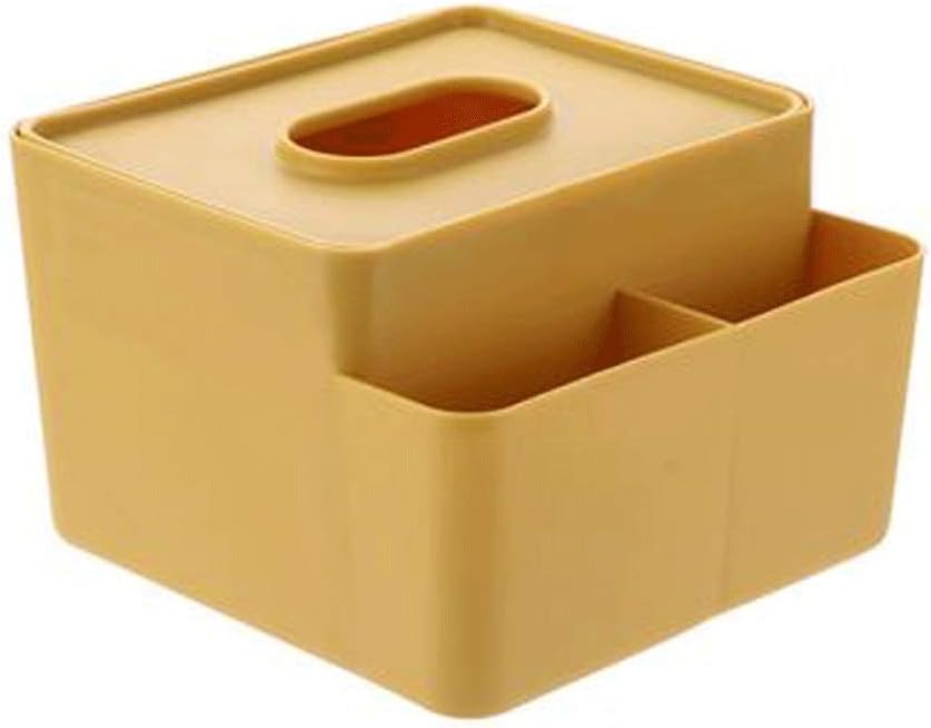 Tissue Box Holder Multifunctional Tissue Box Facial Holder Dispenser Removable for Dining Room, Kitchen, Bedroom, Dressing Table and Home Decoration(Blue, Red, Yellow(Yellow)