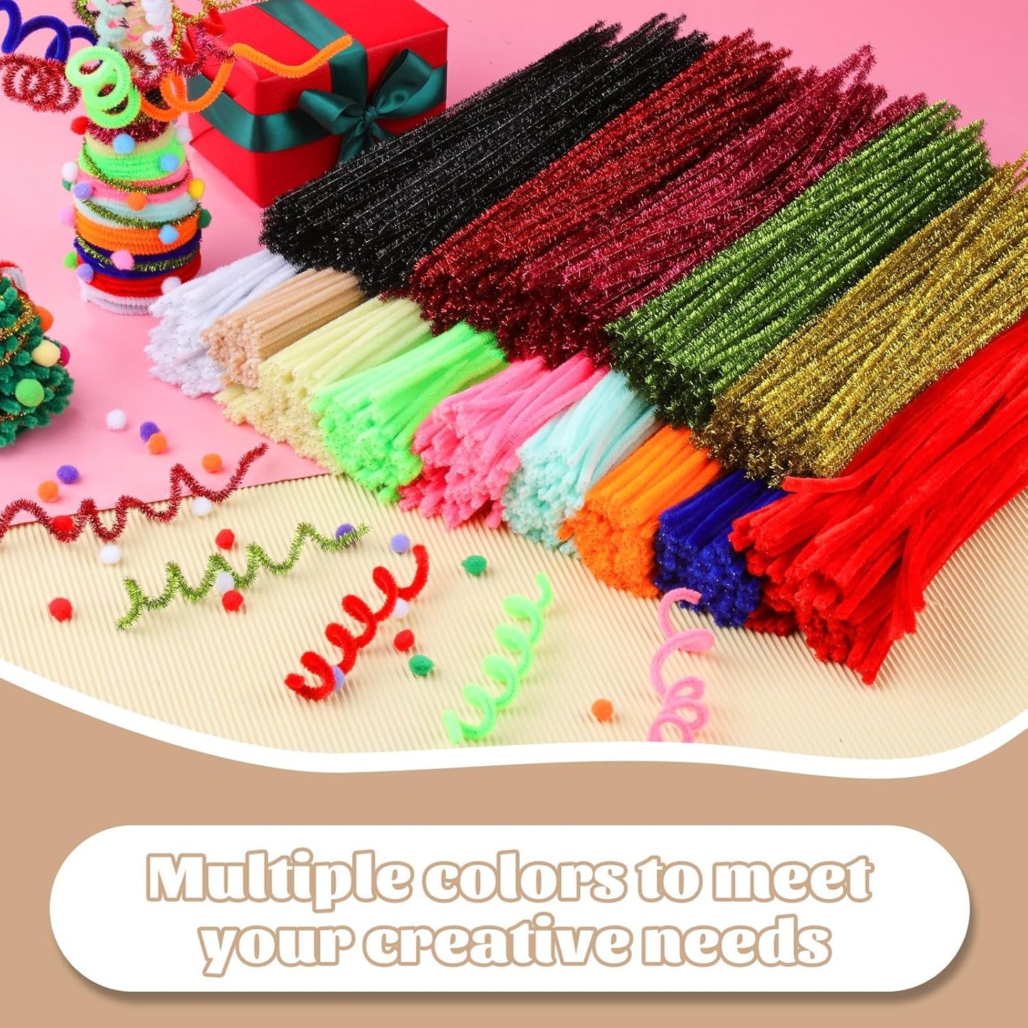 100 Pcs Pipe Cleaners Chenille Stem, Yellow Pipe Cleaners Craft | Pipe Cleaners Bulk, Fuzzy Sticks Craft Supplies for Creative Handmade DIY Art Gifts for Mom Craft Project