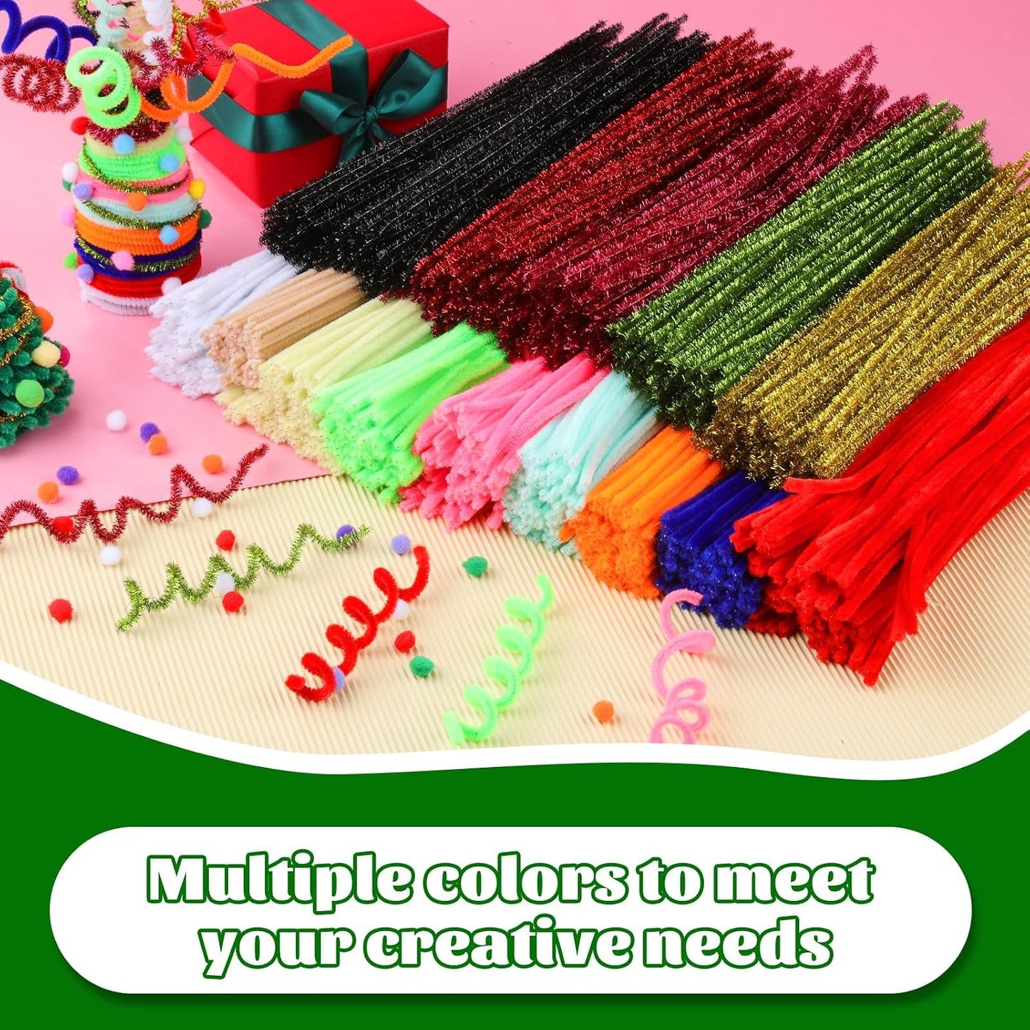 100 Pcs Pipe Cleaners Chenille Stem, Yellow Pipe Cleaners Craft | Pipe Cleaners Bulk, Fuzzy Sticks Craft Supplies for Creative Handmade DIY Art Gifts for Mom Craft Project