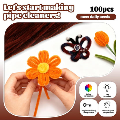 100 Pcs Pipe Cleaners Chenille Stem, Yellow Pipe Cleaners Craft | Pipe Cleaners Bulk, Fuzzy Sticks Craft Supplies for Creative Handmade DIY Art Gifts for Mom Craft Project