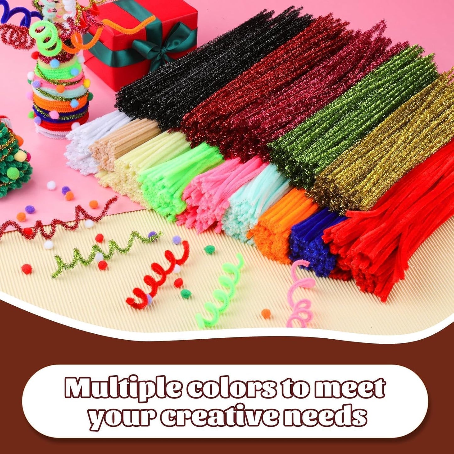 100 Pcs Pipe Cleaners Chenille Stem, Yellow Pipe Cleaners Craft | Pipe Cleaners Bulk, Fuzzy Sticks Craft Supplies for Creative Handmade DIY Art Gifts for Mom Craft Project