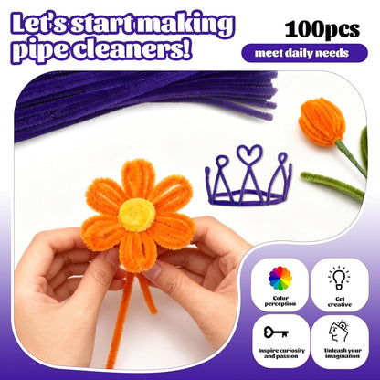 100 Pcs Pipe Cleaners Chenille Stem, Yellow Pipe Cleaners Craft | Pipe Cleaners Bulk, Fuzzy Sticks Craft Supplies for Creative Handmade DIY Art Gifts for Mom Craft Project