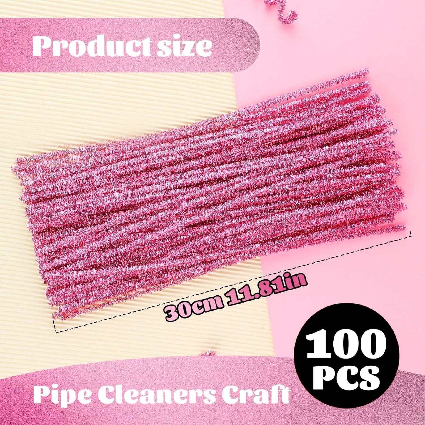 100 Pcs Pipe Cleaners Chenille Stem, Yellow Pipe Cleaners Craft | Pipe Cleaners Bulk, Fuzzy Sticks Craft Supplies for Creative Handmade DIY Art Gifts for Mom Craft Project