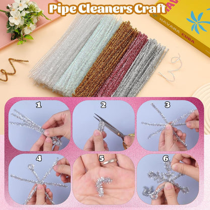 100 Pcs Pipe Cleaners Chenille Stem, Yellow Pipe Cleaners Craft | Pipe Cleaners Bulk, Fuzzy Sticks Craft Supplies for Creative Handmade DIY Art Gifts for Mom Craft Project