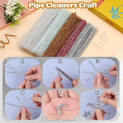 100 Pcs Pipe Cleaners Chenille Stem, Yellow Pipe Cleaners Craft | Pipe Cleaners Bulk, Fuzzy Sticks Craft Supplies for Creative Handmade DIY Art Gifts for Mom Craft Project