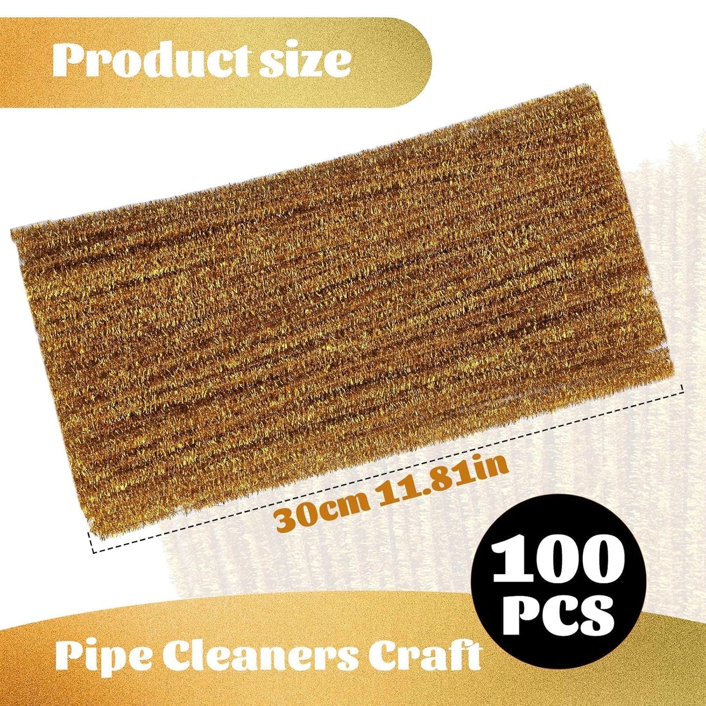 100 Pcs Pipe Cleaners Chenille Stem, Yellow Pipe Cleaners Craft | Pipe Cleaners Bulk, Fuzzy Sticks Craft Supplies for Creative Handmade DIY Art Gifts for Mom Craft Project