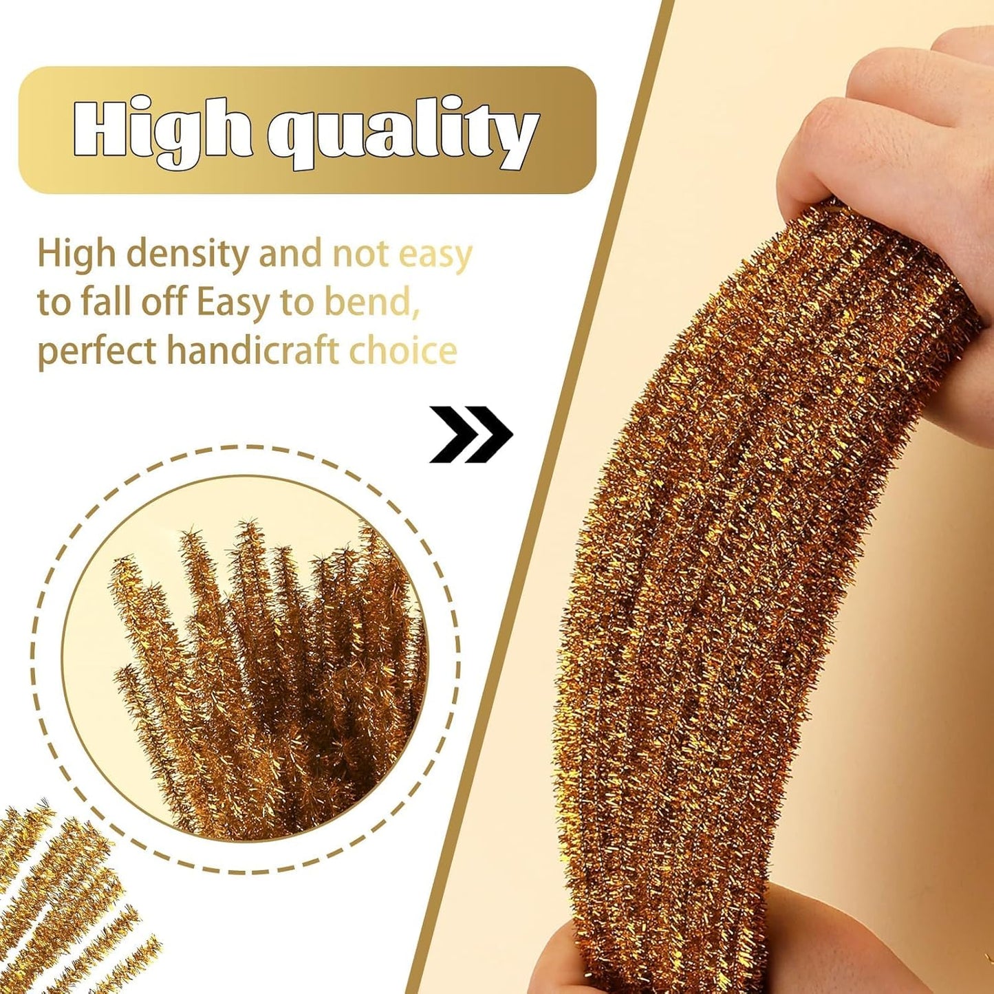 100 Pcs Pipe Cleaners Chenille Stem, Yellow Pipe Cleaners Craft | Pipe Cleaners Bulk, Fuzzy Sticks Craft Supplies for Creative Handmade DIY Art Gifts for Mom Craft Project