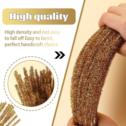 100 Pcs Pipe Cleaners Chenille Stem, Yellow Pipe Cleaners Craft | Pipe Cleaners Bulk, Fuzzy Sticks Craft Supplies for Creative Handmade DIY Art Gifts for Mom Craft Project