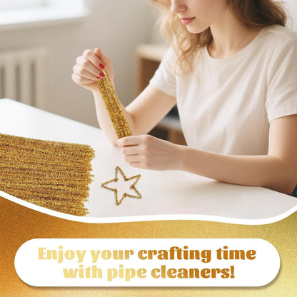 100 Pcs Pipe Cleaners Chenille Stem, Yellow Pipe Cleaners Craft | Pipe Cleaners Bulk, Fuzzy Sticks Craft Supplies for Creative Handmade DIY Art Gifts for Mom Craft Project
