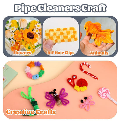 100 Pcs Pipe Cleaners Chenille Stem, Yellow Pipe Cleaners Craft | Pipe Cleaners Bulk, Fuzzy Sticks Craft Supplies for Creative Handmade DIY Art Gifts for Mom Craft Project