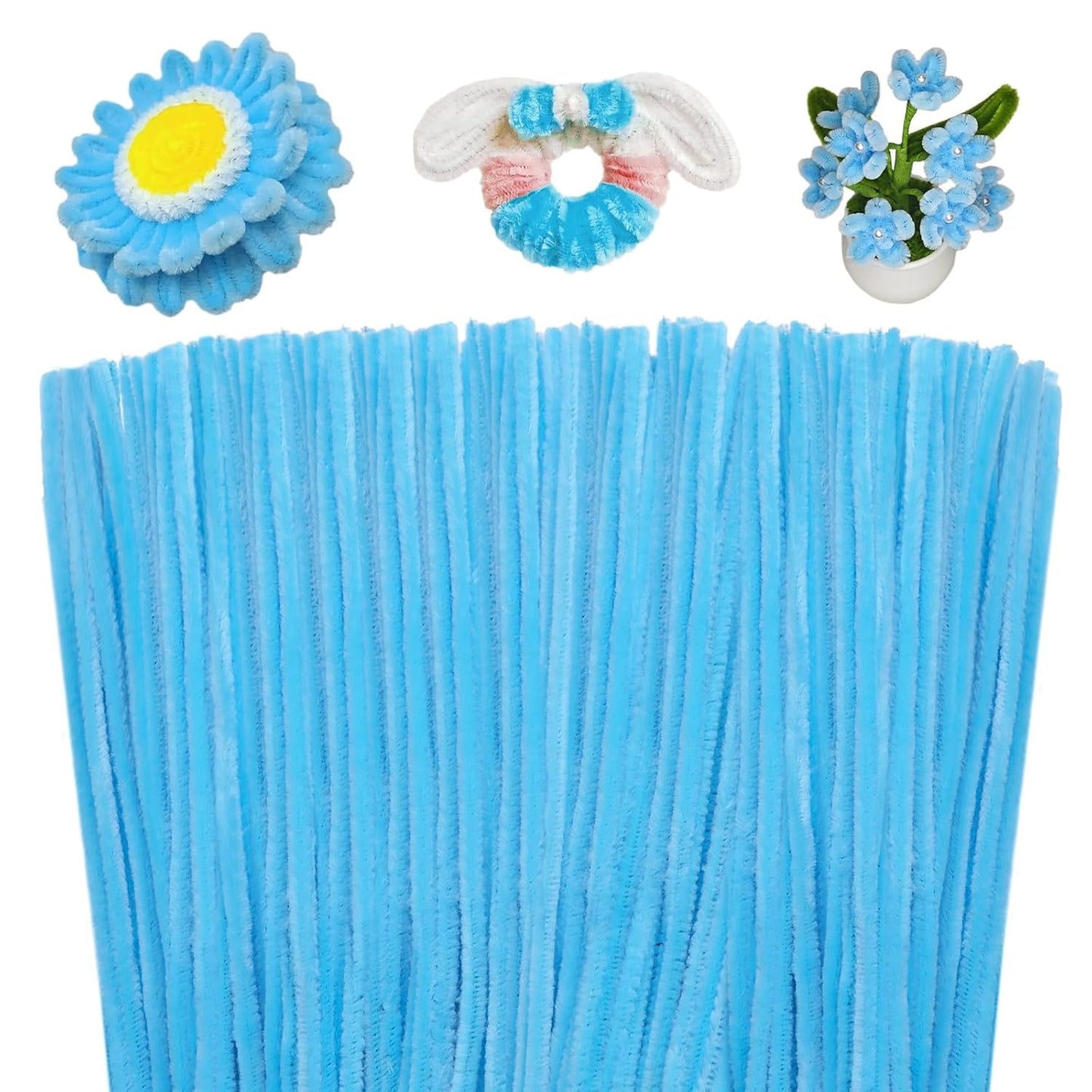 100 Pcs Pipe Cleaners Chenille Stem, Yellow Pipe Cleaners Craft | Pipe Cleaners Bulk, Fuzzy Sticks Craft Supplies for Creative Handmade DIY Art Gifts for Mom Craft Project