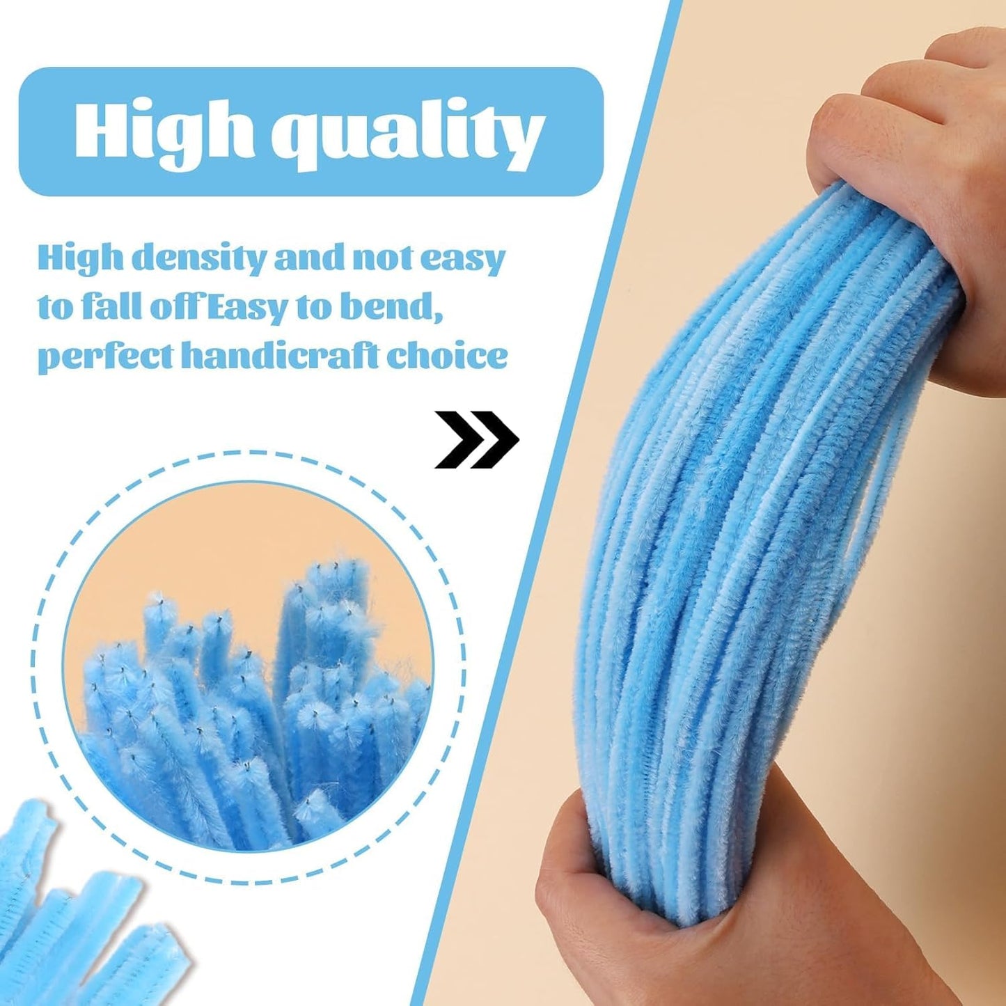 100 Pcs Pipe Cleaners Chenille Stem, Yellow Pipe Cleaners Craft | Pipe Cleaners Bulk, Fuzzy Sticks Craft Supplies for Creative Handmade DIY Art Gifts for Mom Craft Project