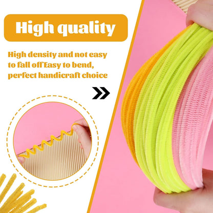 100 Pcs Pipe Cleaners Chenille Stem, Yellow Pipe Cleaners Craft | Pipe Cleaners Bulk, Fuzzy Sticks Craft Supplies for Creative Handmade DIY Art Gifts for Mom Craft Project