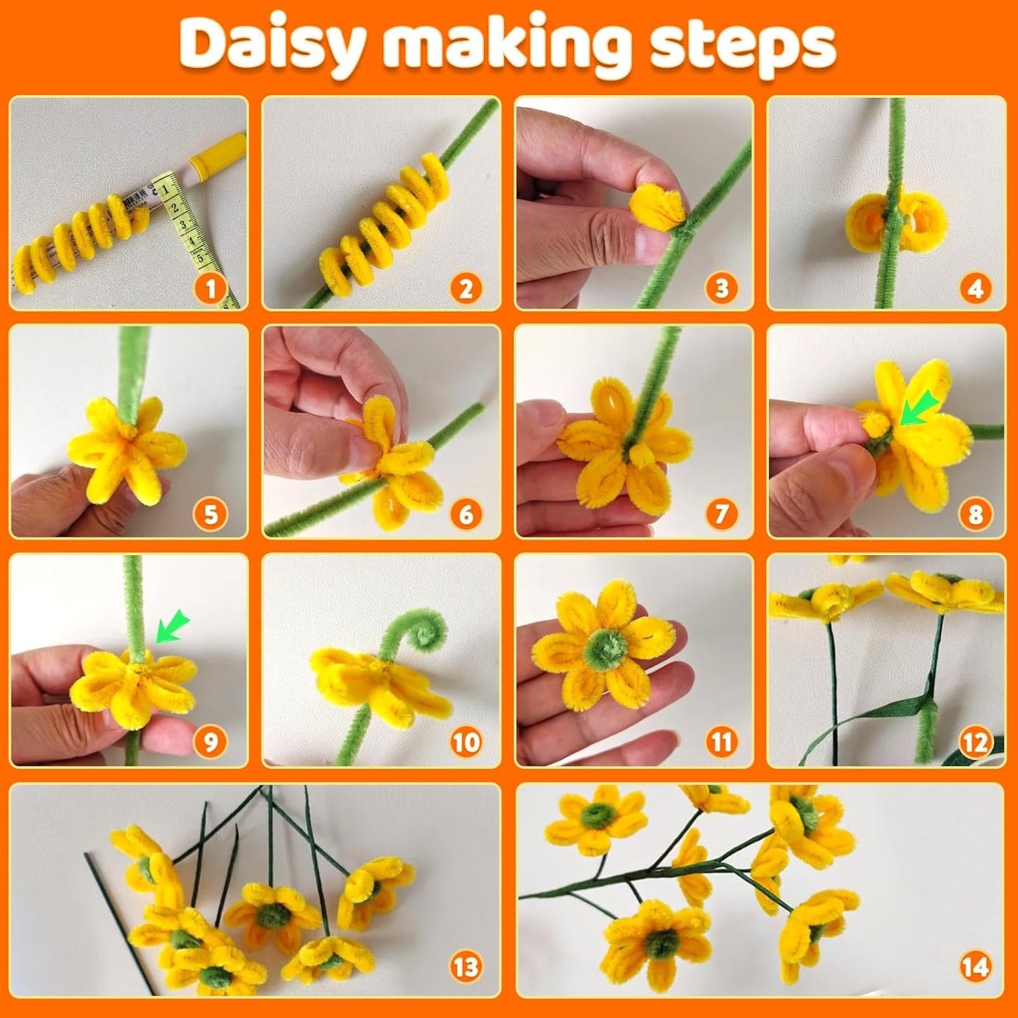 100 Pcs Pipe Cleaners Chenille Stem, Yellow Pipe Cleaners Craft | Pipe Cleaners Bulk, Fuzzy Sticks Craft Supplies for Creative Handmade DIY Art Gifts for Mom Craft Project
