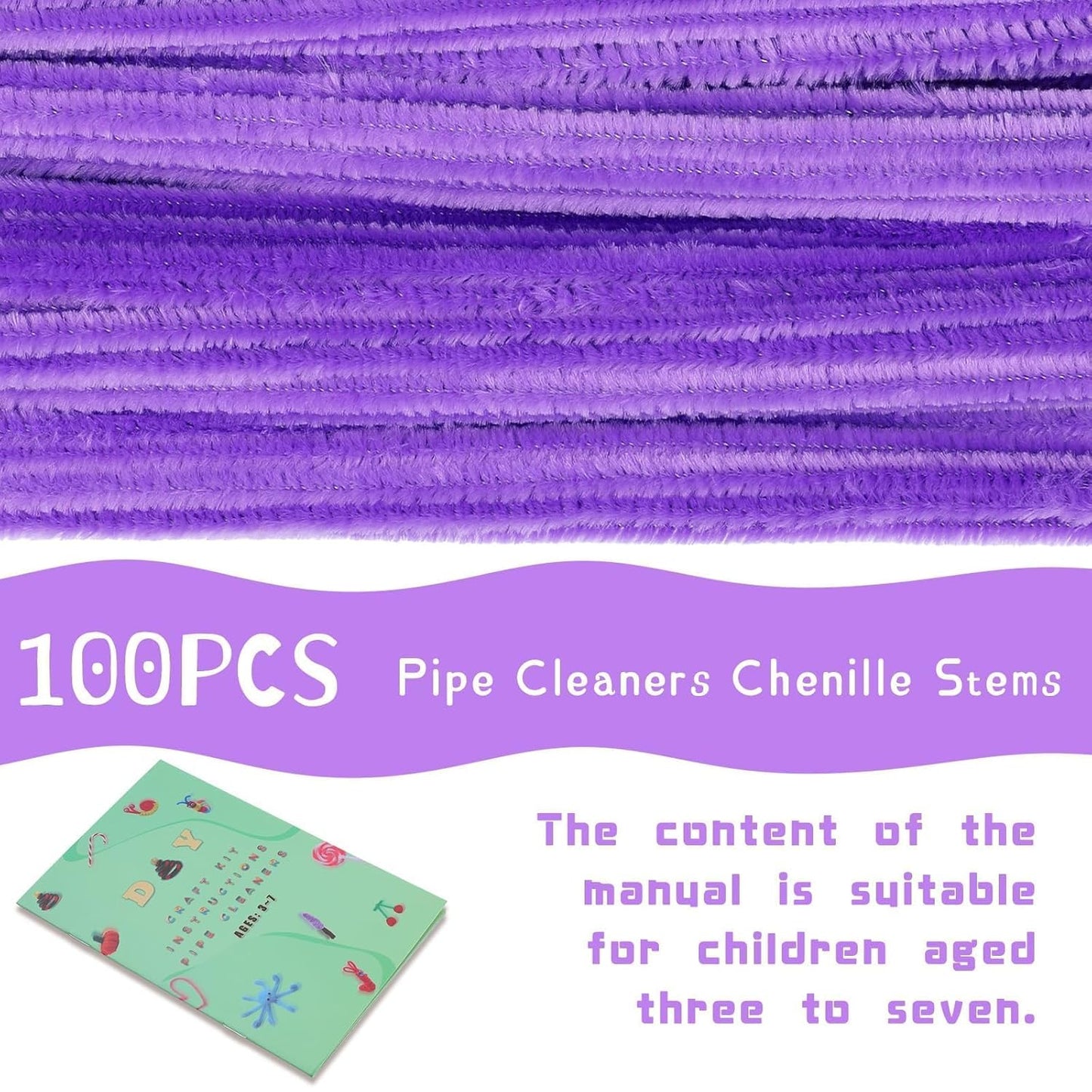 100 Pcs Pipe Cleaners Chenille Stem, Yellow Pipe Cleaners Craft | Pipe Cleaners Bulk, Fuzzy Sticks Craft Supplies for Creative Handmade DIY Art Gifts for Mom Craft Project