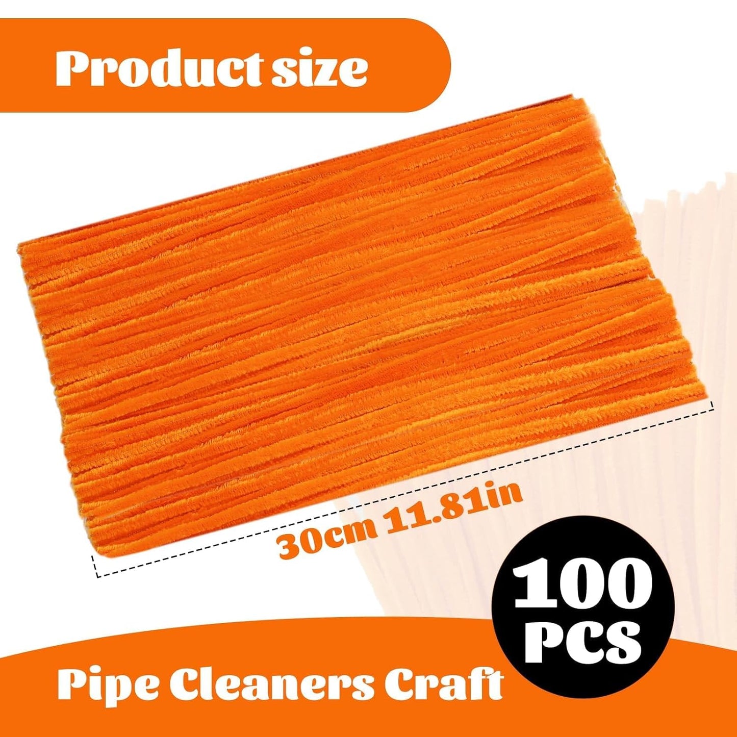 100 Pcs Pipe Cleaners Chenille Stem, Yellow Pipe Cleaners Craft | Pipe Cleaners Bulk, Fuzzy Sticks Craft Supplies for Creative Handmade DIY Art Gifts for Mom Craft Project