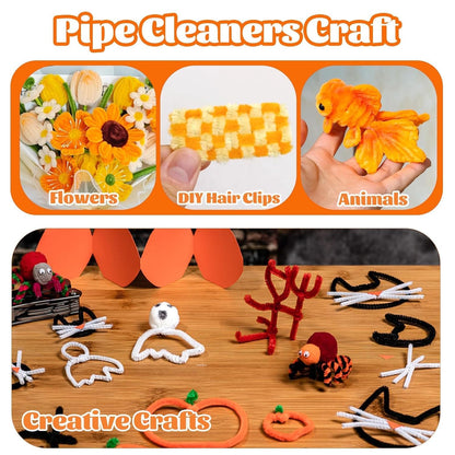 100 Pcs Pipe Cleaners Chenille Stem, Yellow Pipe Cleaners Craft | Pipe Cleaners Bulk, Fuzzy Sticks Craft Supplies for Creative Handmade DIY Art Gifts for Mom Craft Project