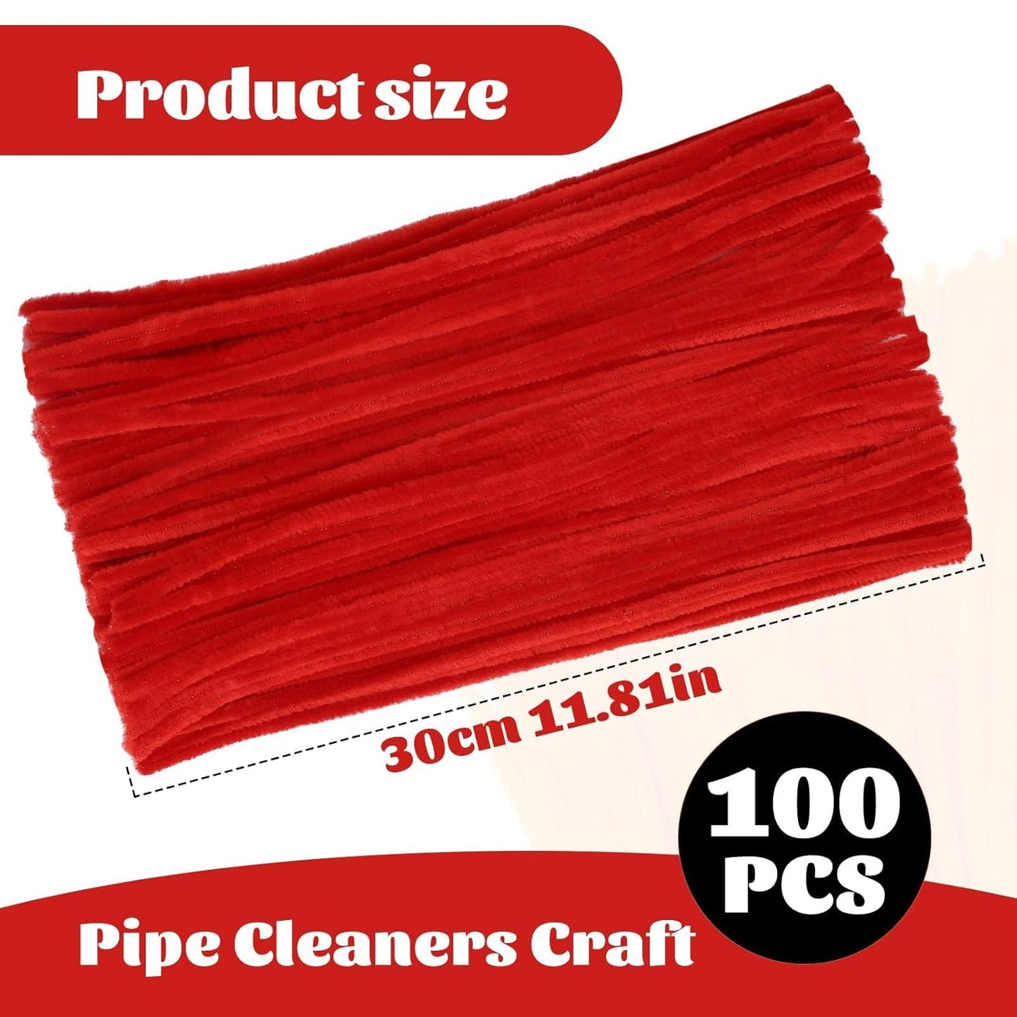 100 Pcs Pipe Cleaners Chenille Stem, Yellow Pipe Cleaners Craft | Pipe Cleaners Bulk, Fuzzy Sticks Craft Supplies for Creative Handmade DIY Art Gifts for Mom Craft Project