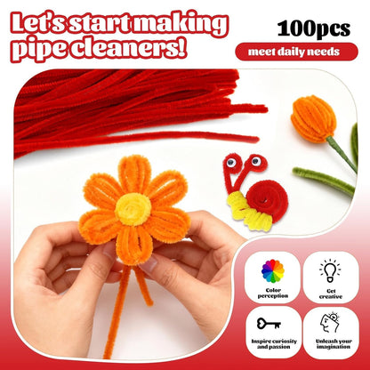 100 Pcs Pipe Cleaners Chenille Stem, Yellow Pipe Cleaners Craft | Pipe Cleaners Bulk, Fuzzy Sticks Craft Supplies for Creative Handmade DIY Art Gifts for Mom Craft Project