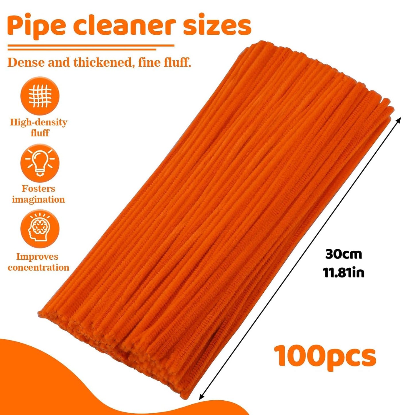 100 Pcs Pipe Cleaners Chenille Stem, Yellow Pipe Cleaners Craft | Pipe Cleaners Bulk, Fuzzy Sticks Craft Supplies for Creative Handmade DIY Art Gifts for Mom Craft Project